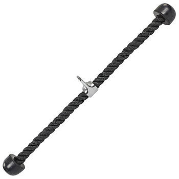 Канат для тяги на трицепс із подвійним хватом l-73 см HIGHQ SPORT (трося з поліпропілену, сталь, гума)