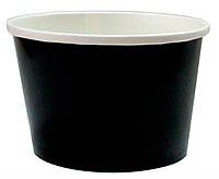 Контейнер бумажный для супа и вторых блюд без крышки, черный / белый внутри, 470 мл Ø110мм