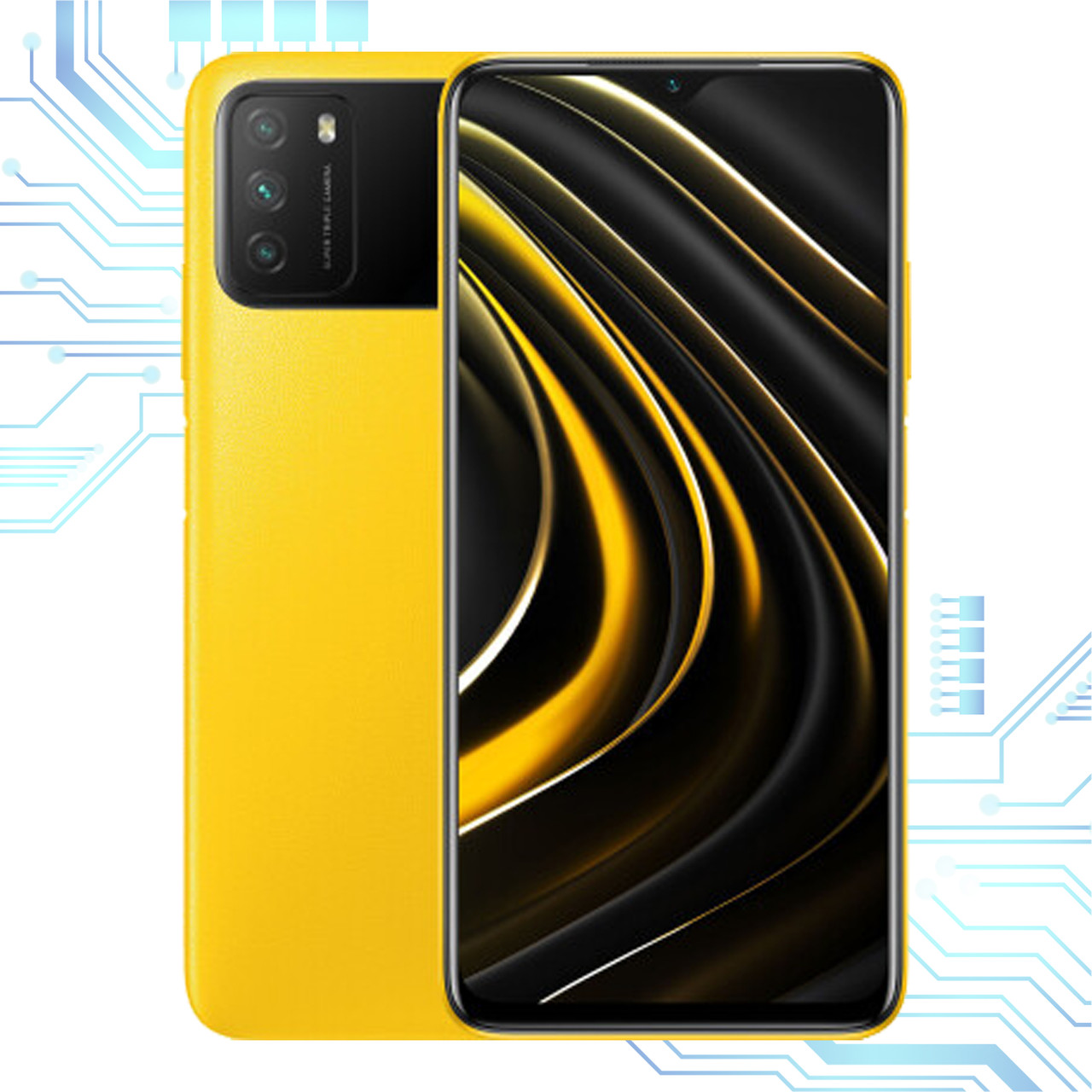 Мобильный телефон Xiaomi POCO M3 4/64Gb Yellow ксиоми поко м3 - фото 1 - id-p1352655949