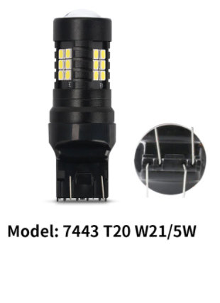 Світлодіодна лампа LED T20 7443 3030-21SMD W21/5W LENS червона