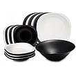 Столовий чорно-білий сервіз Luminarc Carine Black/White ударостійке скло 19 предметів, фото 6