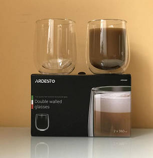 Набір склянок з подвійними стінками ARDESTO 360мл 2шт AR-2636G, фото 2