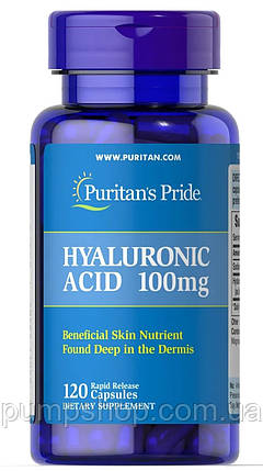 Гіалуронова кислота Puritan's Pride Hyaluronic Acid 100 mg 60 капс., фото 2