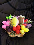 Композиція з мила Кошик мильних ягід і макарун., фото 2