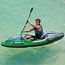 Одномісний надувний байдарка човен (каяк) Intex 68305 Challenger K1, 274 х 76 см, з веслами та насосом, фото 2