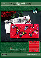 Бабочки. Набор для вышивания кошелька (красные) DOME S7030