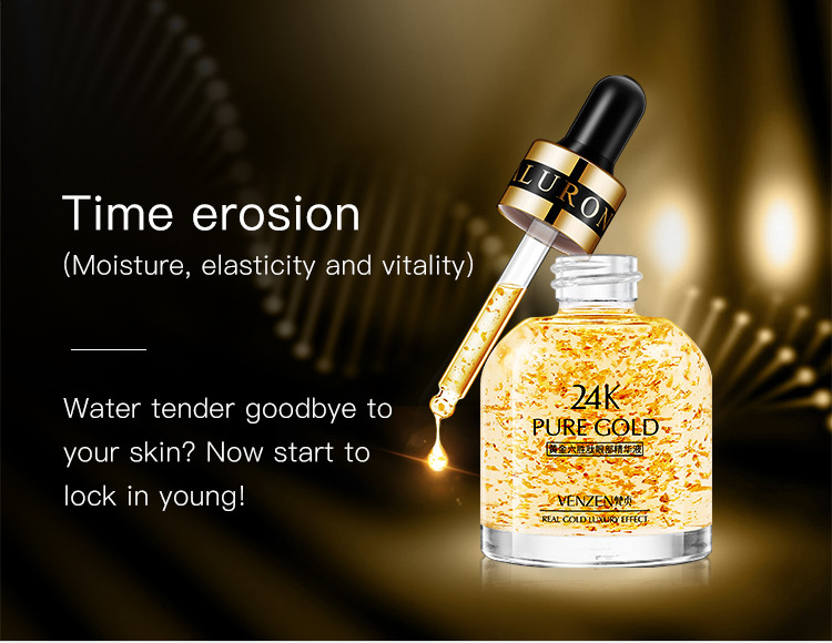 Сироватка для очей з частками золота і гіалуроновою кислотою 24k Bioaqua антивікова сироватка, фото 1