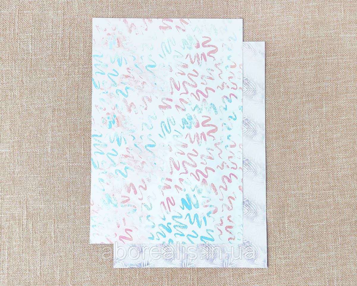 Дизайнерський папір для скрапбукінгу. Двостороння А4. 1 шт, фото 1