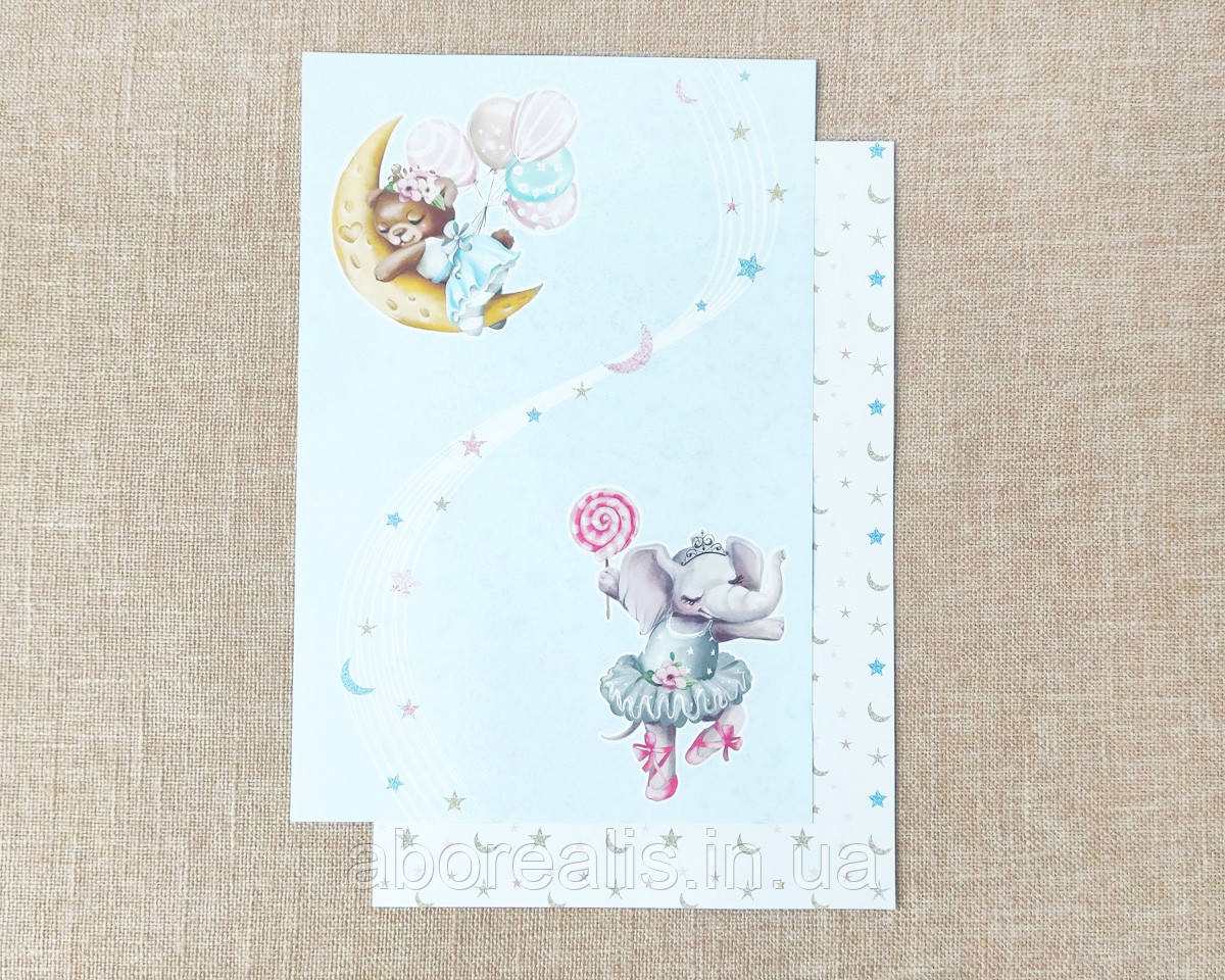 Дизайнерський папір для скрапбукінгу. Двостороння А4. 1 шт, фото 1