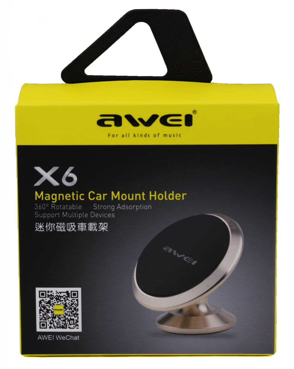 Магнітний тримач для телефону в автомобіль AWEI X6