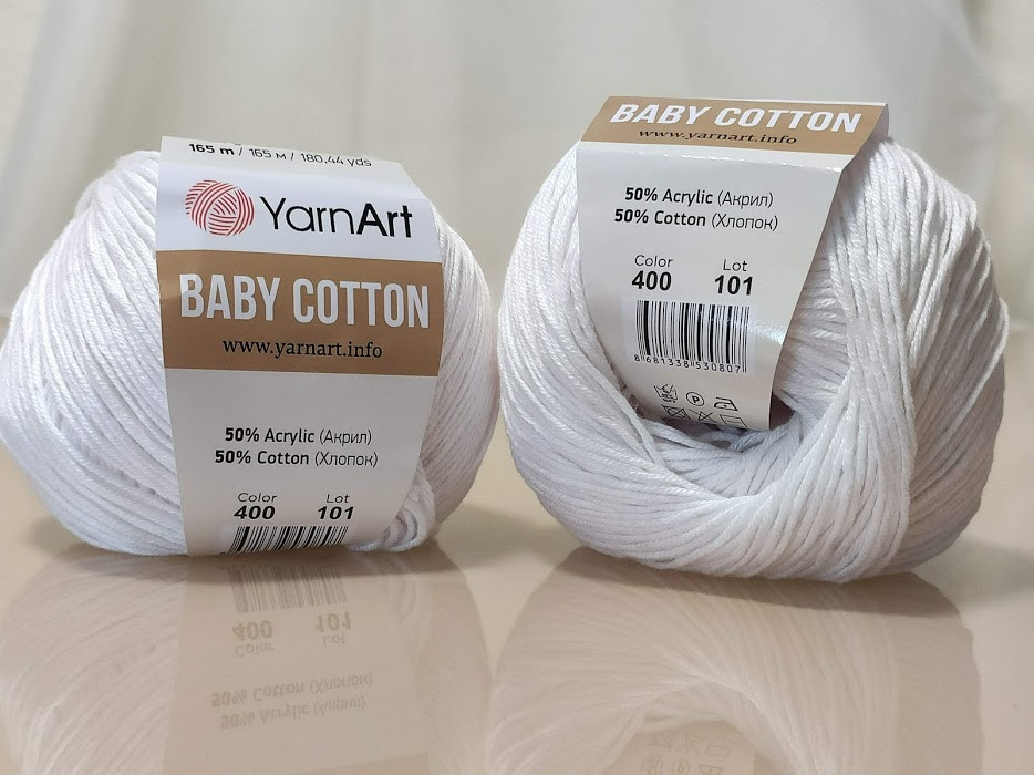 YarnArt Cotton Baby 400 білосніжний