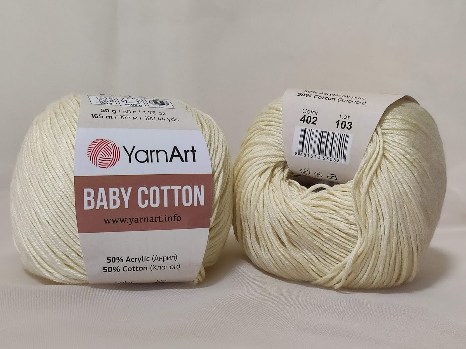 YarnArt Cotton Baby 402 молочний