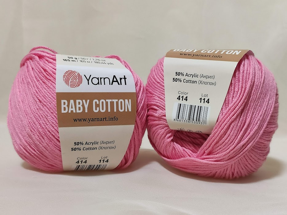 YarnArt Cotton Baby 414 рожевий