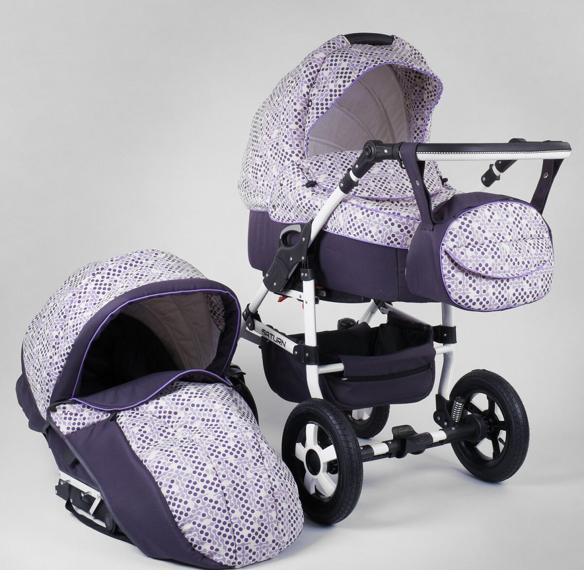 Коляска для дітей Saturn НОВА 0140-С471 БІЛА РАМА, фото 1