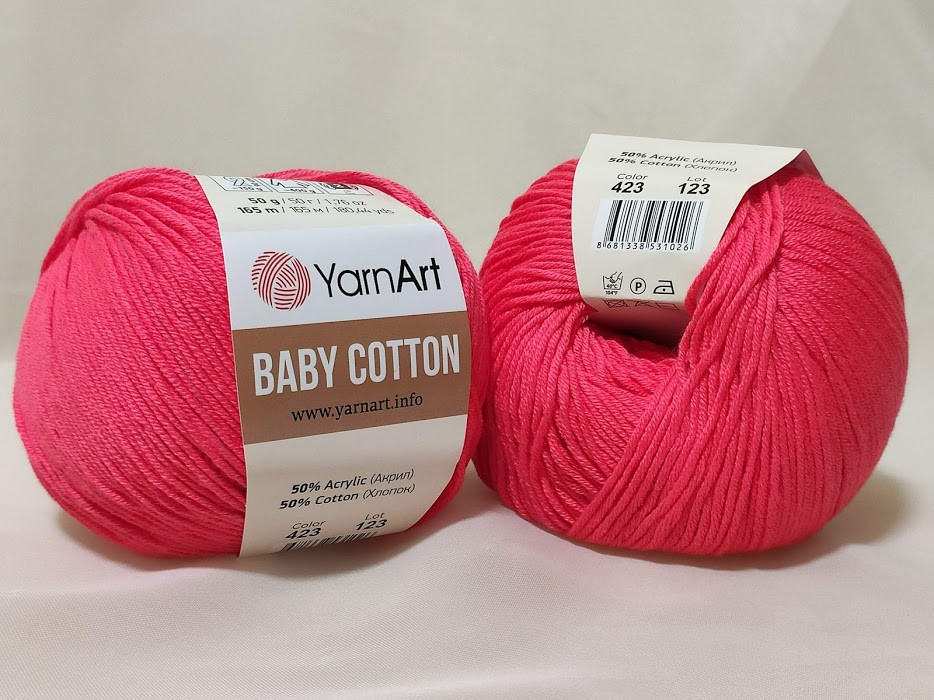 YarnArt Baby Cotton 423 червоно-кораловий
