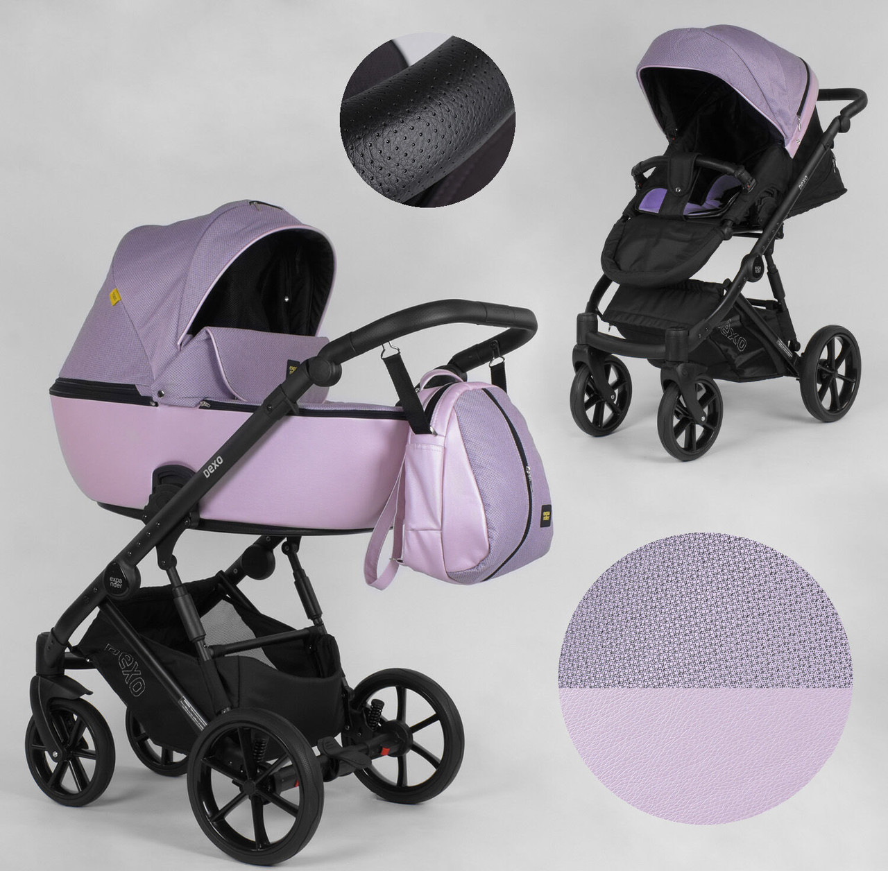 Дитяча коляска 2 в 1 Expander DEXO D-21044 колір Pink, водовідштовхувальна тканина + еко-шкіра, фото 1