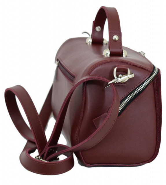 Натуральная замшевая женская сумка Lucherino 619 бордо (LRHN) - фото 5 - id-p1359439563