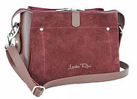 Натуральная замшевая женская сумка Lucherino 574 бордо (LRHN)