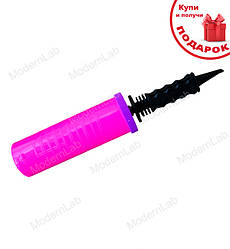 Насос для повітряних кульок, двоходовий, колір - рожевий