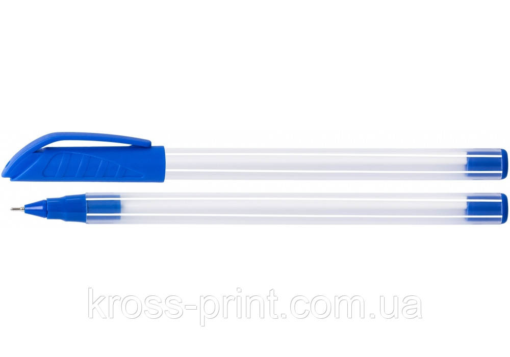 Ручка олійна ECONOMIX FLY 0,7 мм корпус білий, пише синім