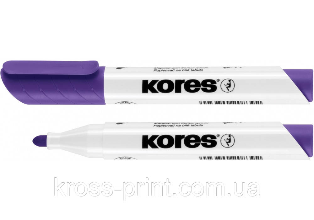 Маркер для білих дощок KORES 2-3 мм, фіолетовий