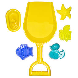 Пісочний набір - пасочки та лопатка, 6 шт, сітка, жовтий, пластик (DBS11026-1)