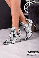 Черевики ботильйони на шпильці принт зміїний рептилія жіночі екошкіряні 38 38 40
