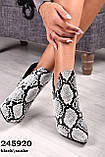 Черевики ботильйони на шпильці принт зміїний рептилія жіночі екошкіряні 38 38 40, фото 2