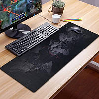 Килимок для миші великий Black map Карта світу mousepad 70*30 см ігровий килимок для миші