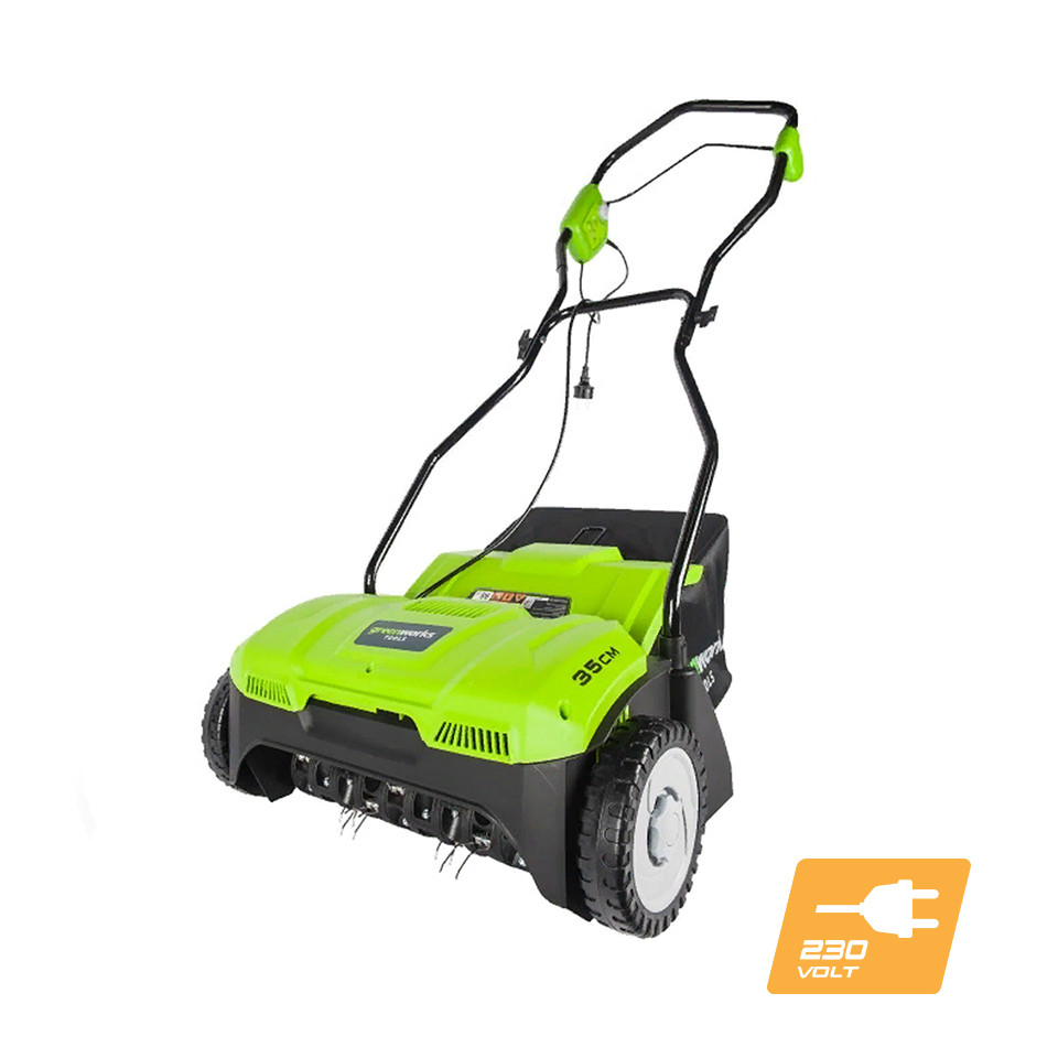 Аератор Greenworks GDT30 з травозбірником (1.1 кВт, 350 мм)