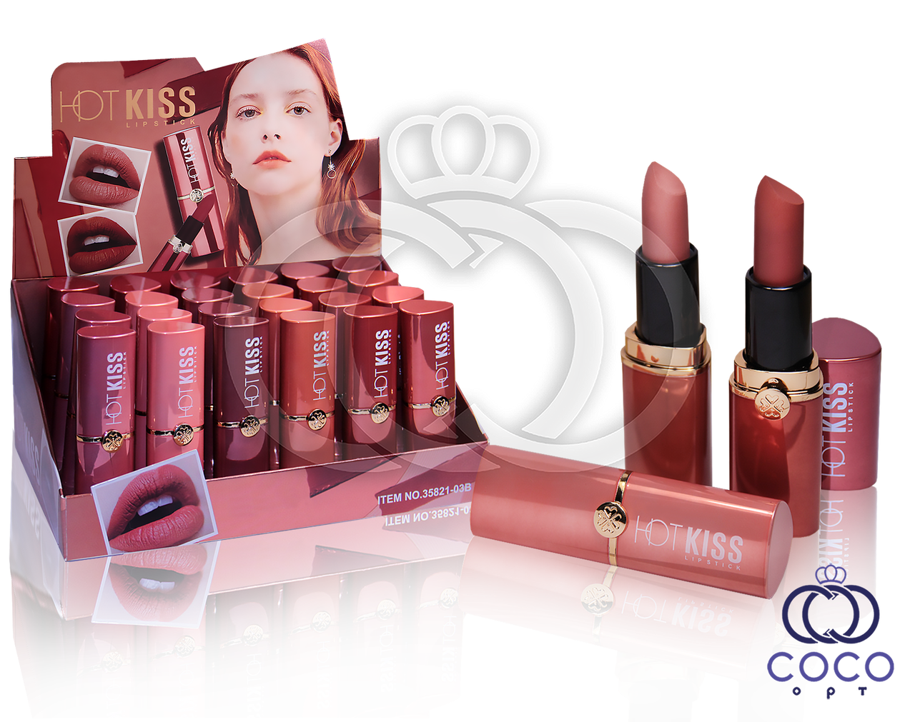 Помада для губ Hot Kiss Lipstick 24 штуки
