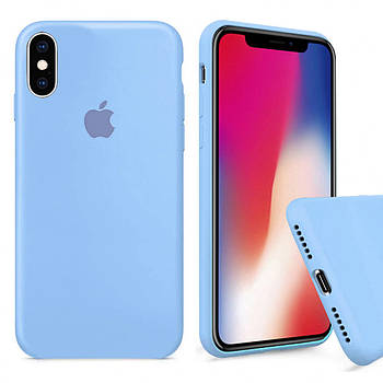 Чохол Silicone FULL case для IPhone X/Xs Lilac cream блакитний