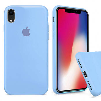 Чохол Silicone FULL case для IPhone Xr Lilac cream блакитний