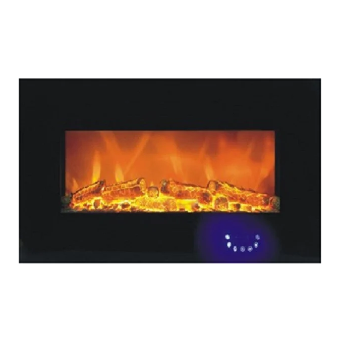 Електрокамін BONFIRE RLF-W01 настінний, пряме скло, з сенсорною панеллю і пультом ДУ