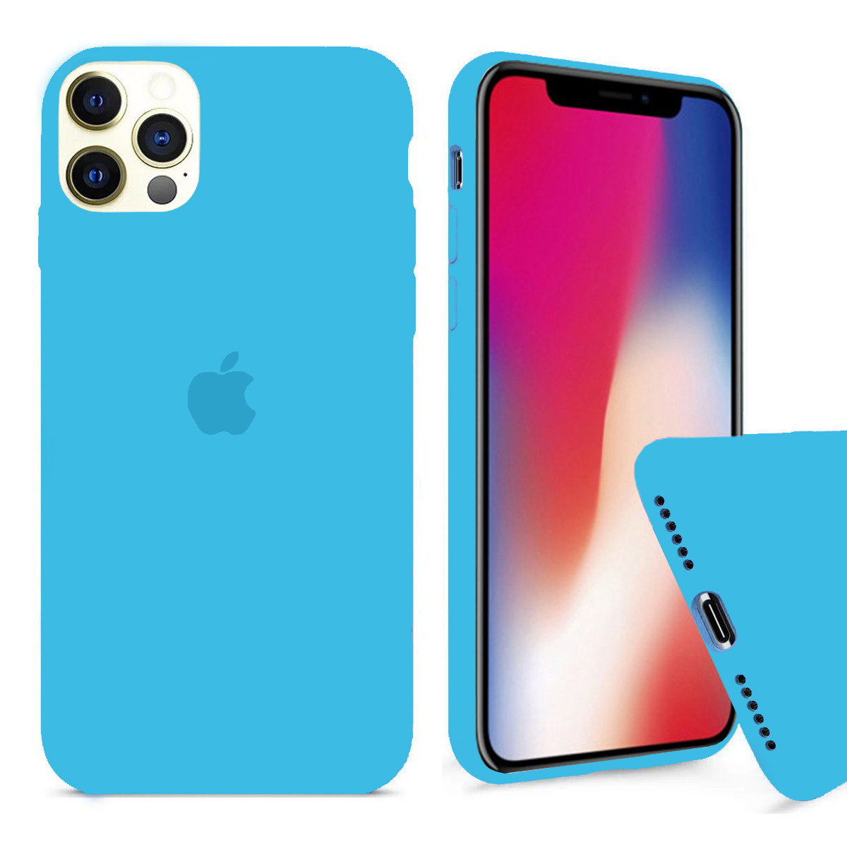 Чохол Silicone FULL case для IPhone 12 Pro Blue синій