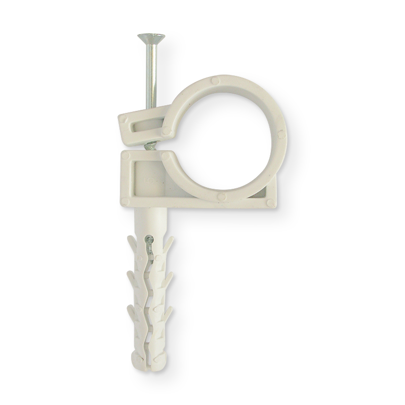 Обойма для труб і кабелю Ø25-27 з ударним шурупом  (25шт)