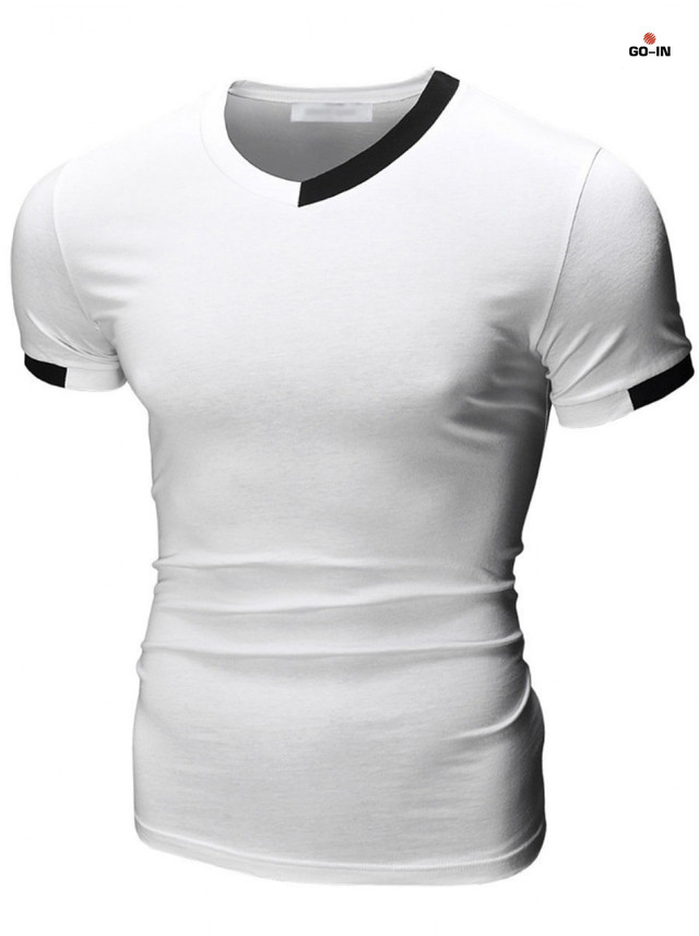 Футболка мужская  Slim Fit летняя черная однотонная трикотажная