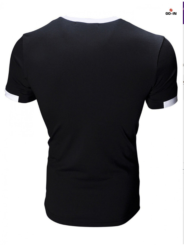 Футболка мужская  Slim Fit летняя черная однотонная трикотажная