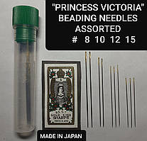 Голки бісерні PRINCESS VICTORIA в тубусі (10шт) ручні, золоті вушка