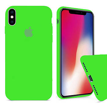 Чохол Silicone FULL case для IPhone X/Xs Lime green салатовий