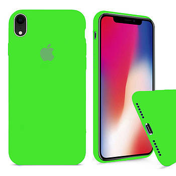 Чохол Silicone FULL case для IPhone Xr Lime green салатовий