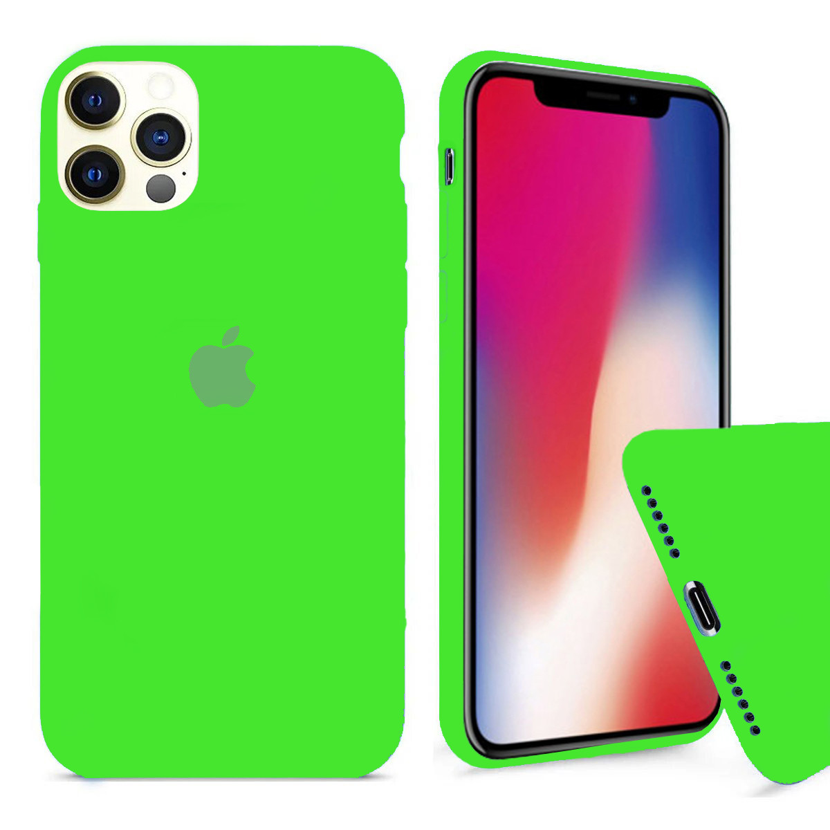 Чохол Silicone FULL case для IPhone 12 Pro Lime green салатовий