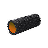 Масажний ролик (роллер) PowerPlay 4025 Massage Roller Чорно-помаранчевий (33x15см.), фото 3