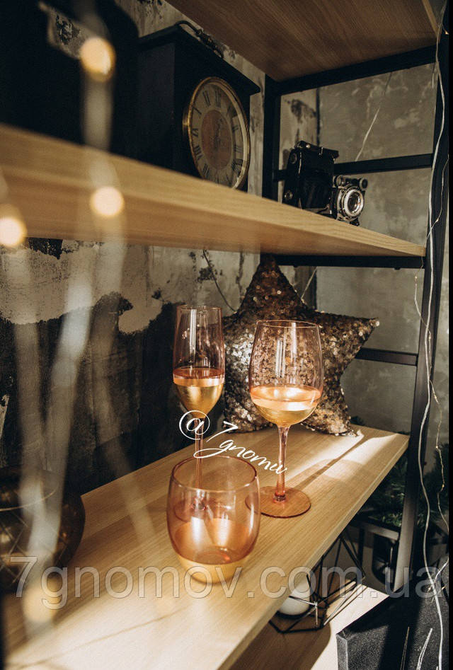 Склянка для води золотиста Рожеве сонце