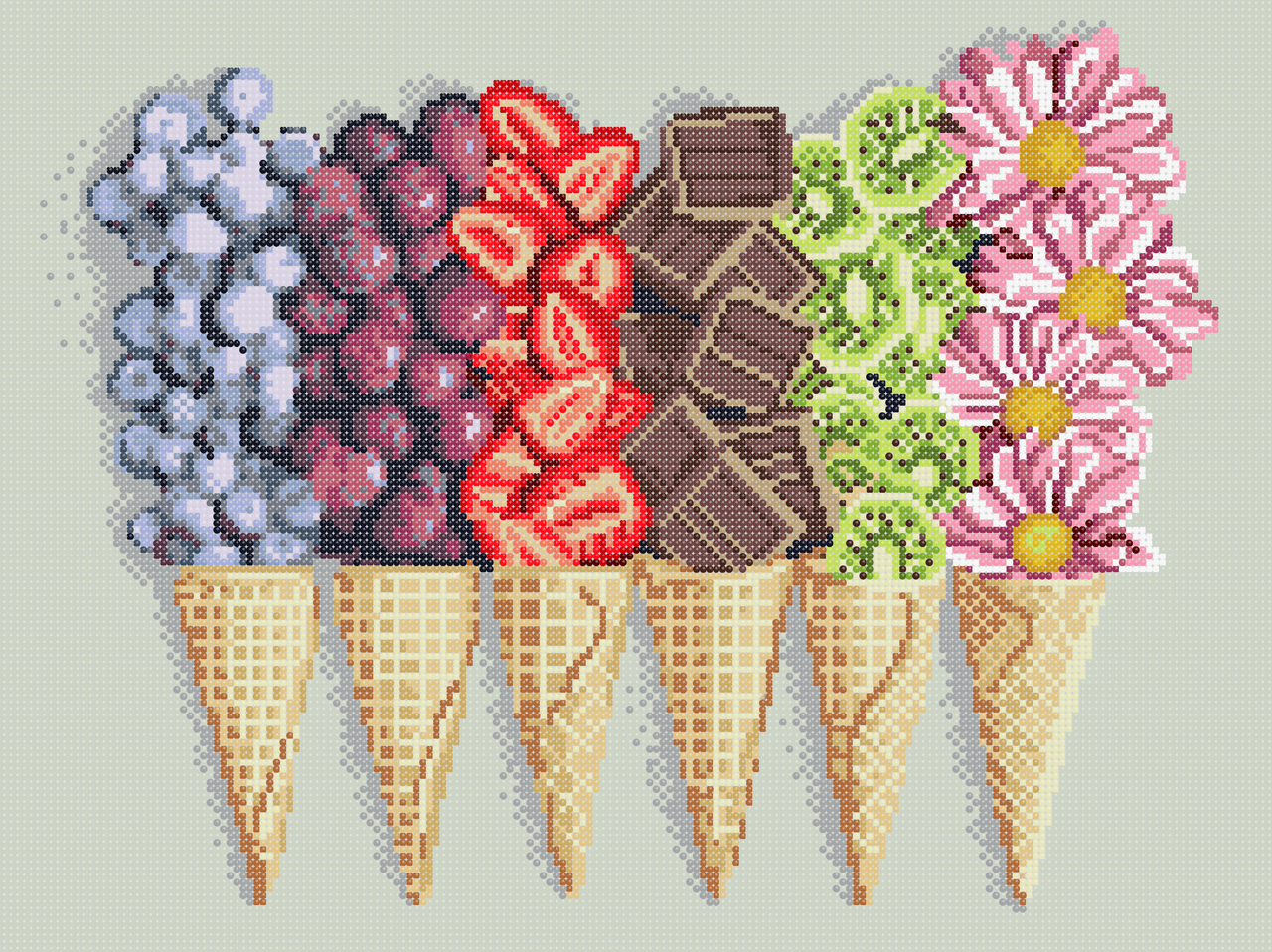 Схема для вишивки бісером Сб-700 Солодке насолода (світлий фон), фото 1