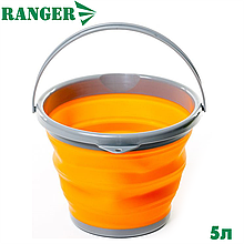 Відро туристичне складне відро складне рибальське складне відро, що складається, похідне відро Ranger 5L помаранчеве