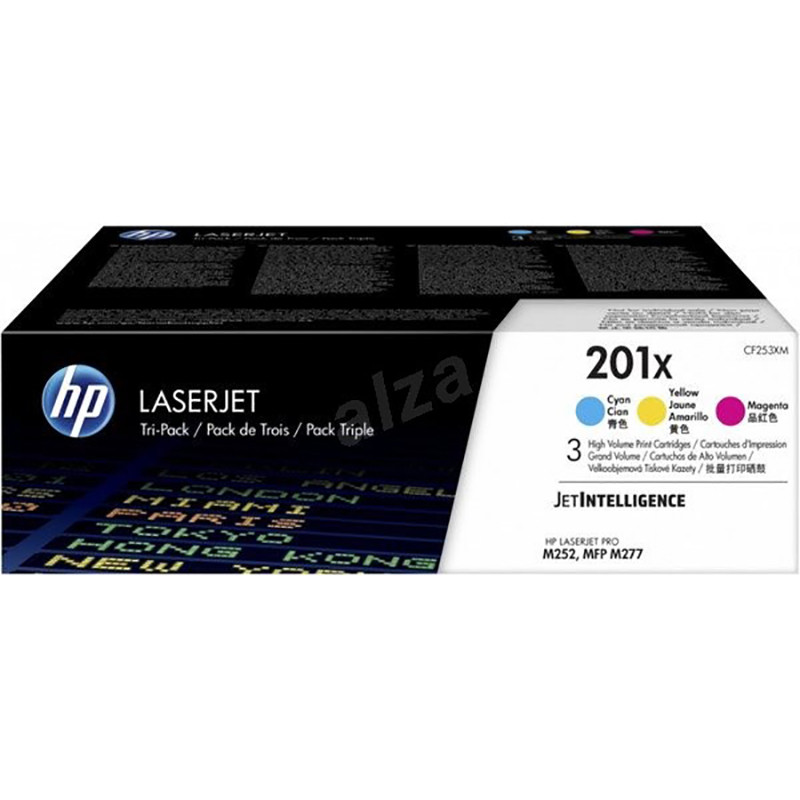 Оригінальний набір картриджів HP 201X CF253XM Tri-Pack до принтера Color LaserJet M252dw n 274n MFP M277dw Pro