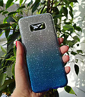 Чохол силіконовий із блискітками для Samsung Galaxy S8, сріблясто-блакитний