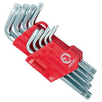 Набір Г-подібних ключів TORX 9 шт., Т10-Т50, Cr-V, Small INTERTOOL HT-0607