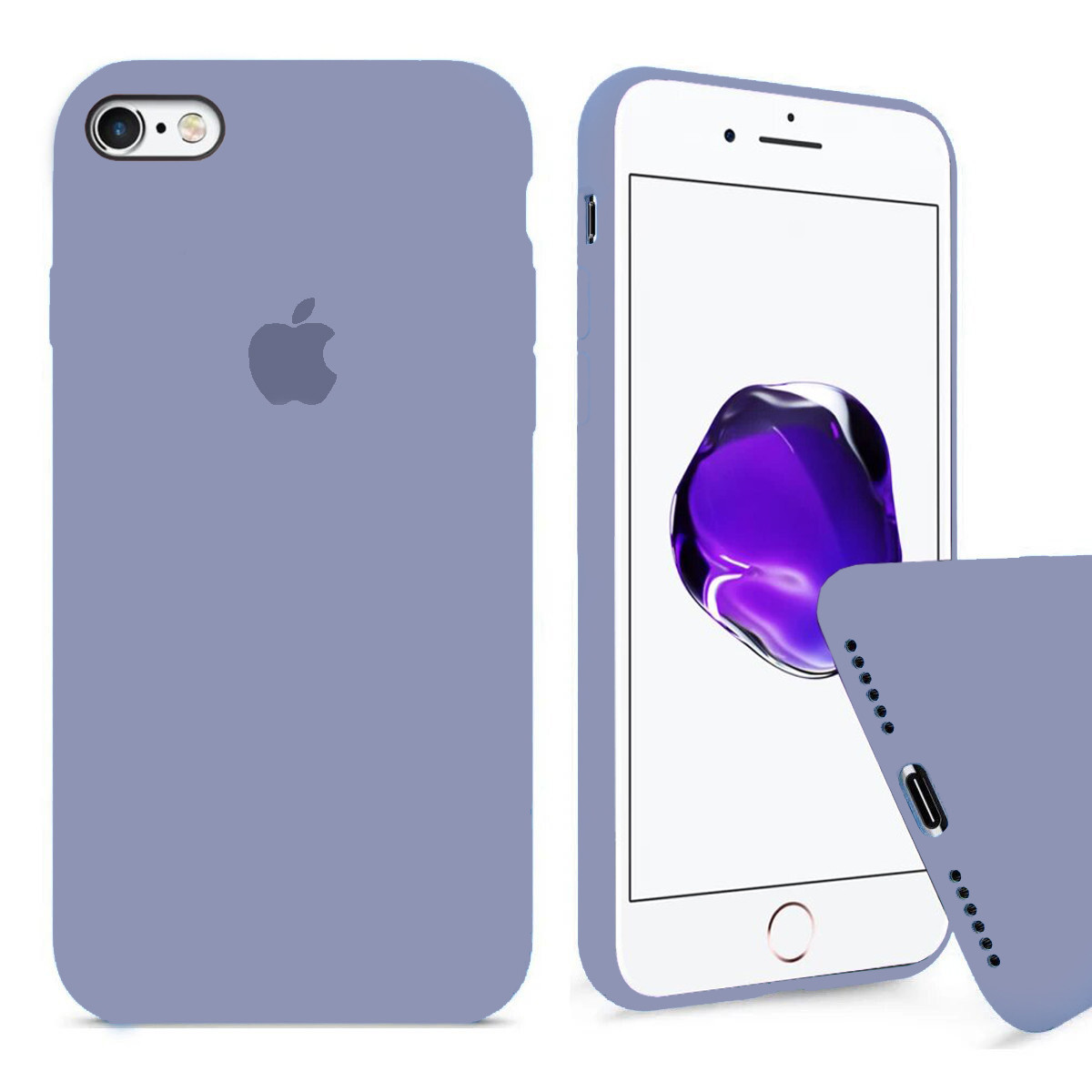 Чохол Silicone FULL case для IPhone 6 Plus/6s Plus Lavander grey лаванда сірий